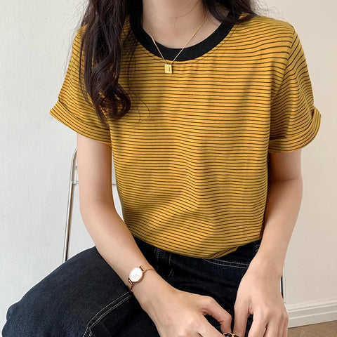T Shirt Feminina Amarela - Lar Shop Online
